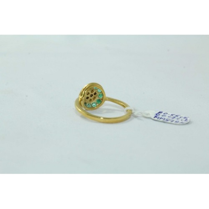 18Kt Yellow Gold Ring Natural Emerald Stones Diamond Pressure Setting | Save 33% - Rajasthan Living 11