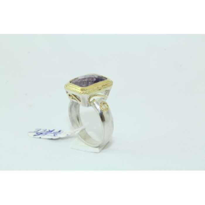 14 Kt Gold & 925 Silver Ring Natural Amethyst | Save 33% - Rajasthan Living 9