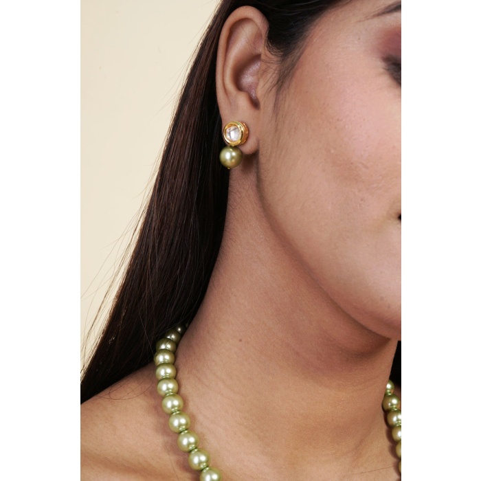 Olive Green Pearl Jewelry Set | Save 33% - Rajasthan Living 6