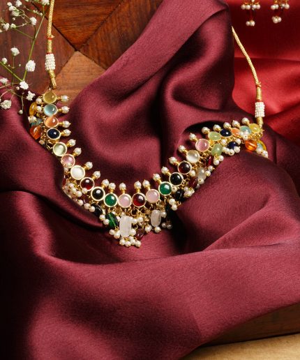 Multicolor Gold Plated Handcrafted Jewelry Set | Save 33% - Rajasthan Living 3