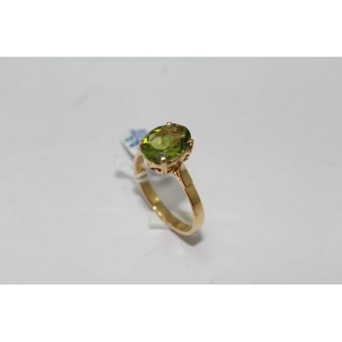 18 Kt Yellow Gold Ring With Real Green Peridot Gemstone | Save 33% - Rajasthan Living 9