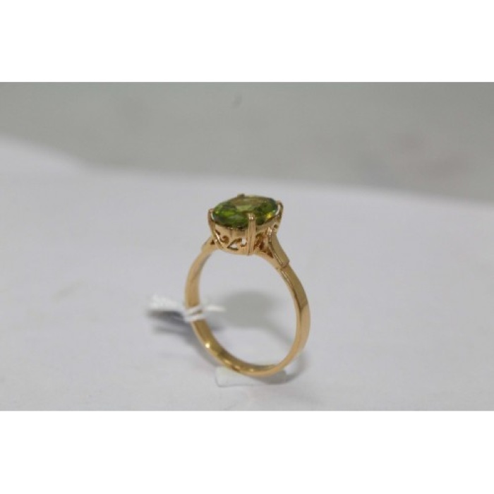 18 Kt Yellow Gold Ring With Real Green Peridot Gemstone | Save 33% - Rajasthan Living 10