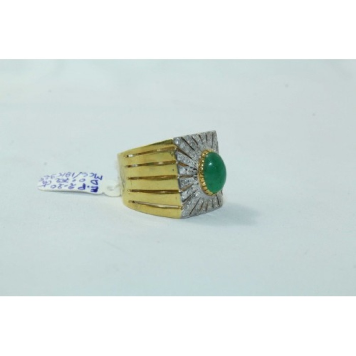 18 Kt Gold & 925 Silver Natural Emerald Cabochon And Diamonds | Save 33% - Rajasthan Living 8