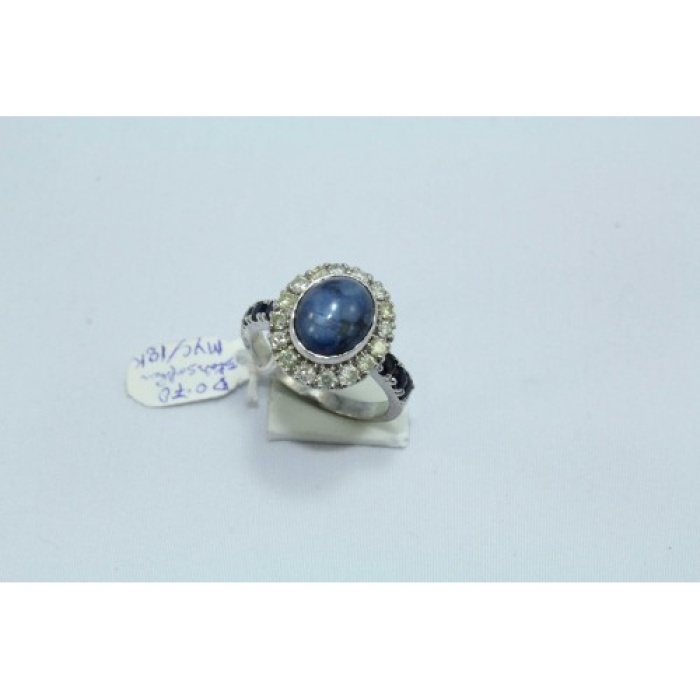 18 Kt White Gold Ringn, Real Star Blue Sapphire & Diamonds | Save 33% - Rajasthan Living 5