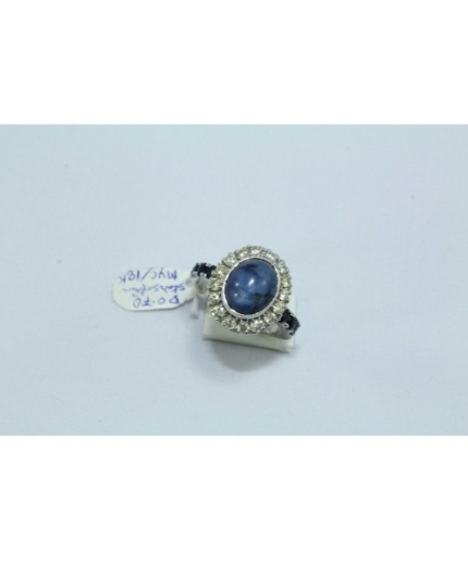 18 Kt White Gold Ringn, Real Star Blue Sapphire & Diamonds | Save 33% - Rajasthan Living 3