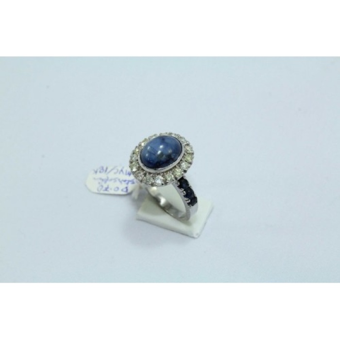 18 Kt White Gold Ringn, Real Star Blue Sapphire & Diamonds | Save 33% - Rajasthan Living 7