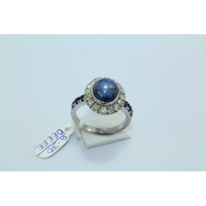 18 Kt White Gold Ringn, Real Star Blue Sapphire & Diamonds | Save 33% - Rajasthan Living 9