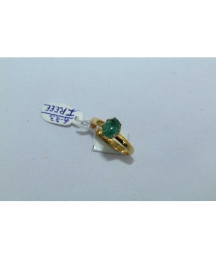 18 Kt Yellow Gold Ring Natural Cabochon Emerald Gemstone Women’s | Save 33% - Rajasthan Living