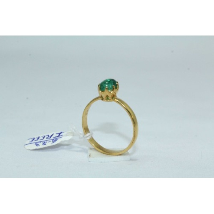 18 Kt Yellow Gold Ring Natural Cabochon Emerald Gemstone Women’s | Save 33% - Rajasthan Living 8