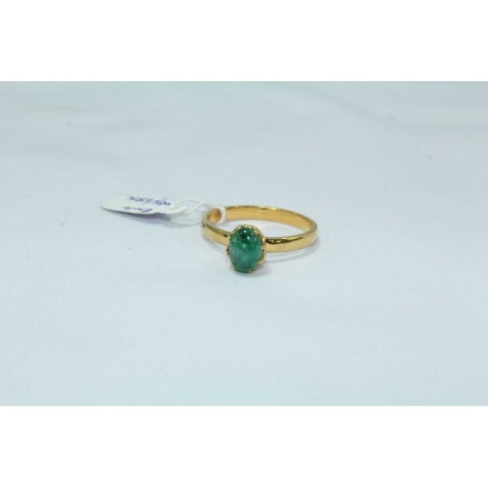 18 Kt Yellow Gold Ring Natural Cabochon Emerald Gemstone Women’s | Save 33% - Rajasthan Living 9