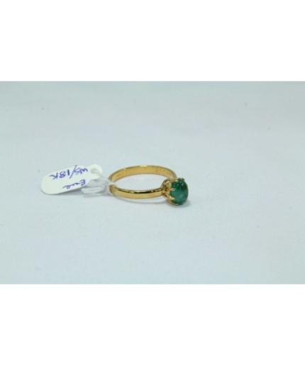 18 Kt Yellow Gold Ring Natural Cabochon Emerald Gemstone Women’s | Save 33% - Rajasthan Living 3