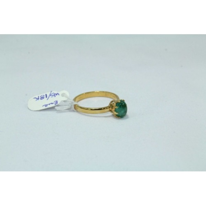 18 Kt Yellow Gold Ring Natural Cabochon Emerald Gemstone Women’s | Save 33% - Rajasthan Living 6