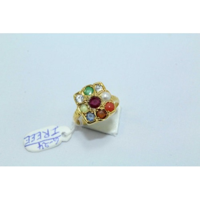 18 Kt Yellow Gold Ring, Navratana 9 Precious Gemstone | Save 33% - Rajasthan Living 10