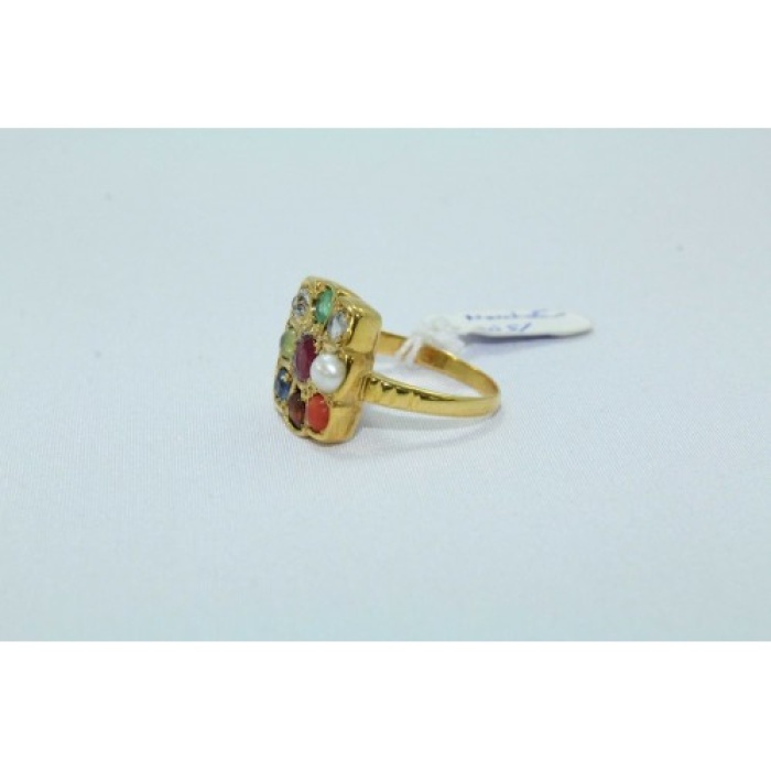 18 Kt Yellow Gold Ring, Navratana 9 Precious Gemstone | Save 33% - Rajasthan Living 13