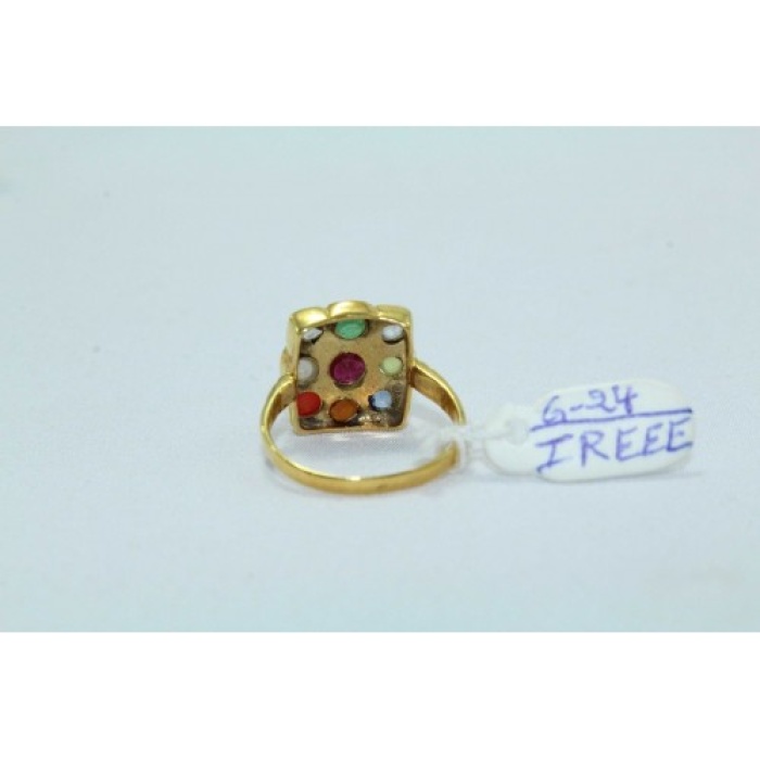 18 Kt Yellow Gold Ring, Navratana 9 Precious Gemstone | Save 33% - Rajasthan Living 14