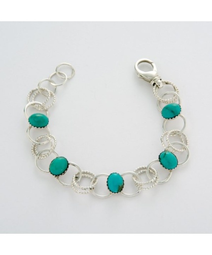 Circles With Turquoise Gemstones Bracelet | Save 33% - Rajasthan Living