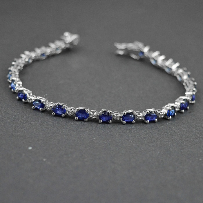 Natural Sapphire,cz 925 Sterling Silver Bracelet | Save 33% - Rajasthan Living 5