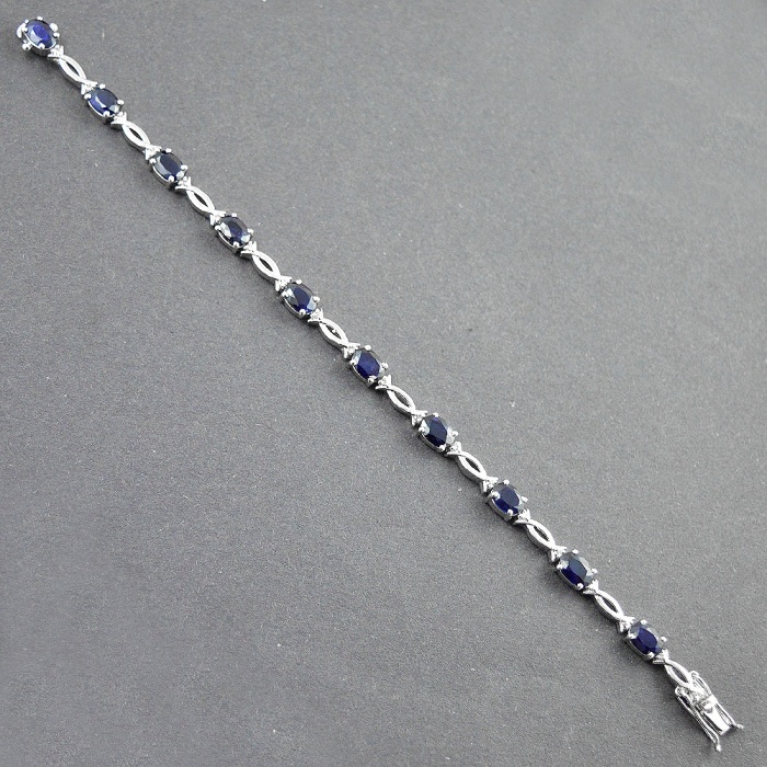 Natural Sapphire,Diamond  925 Sterling Silver Bracelet | Save 33% - Rajasthan Living 6