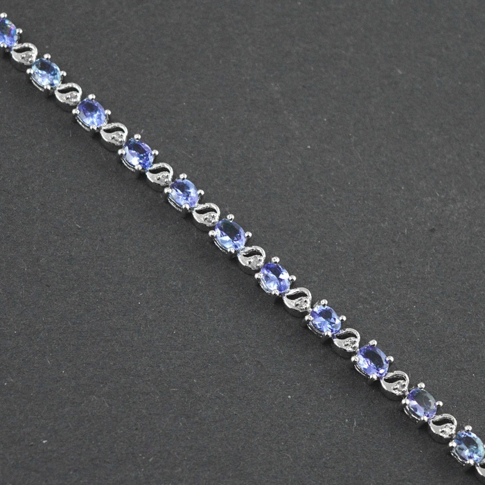 Natural Tenzanite,Diamond 925 Sterling Silver Bracelet | Save 33% - Rajasthan Living 6