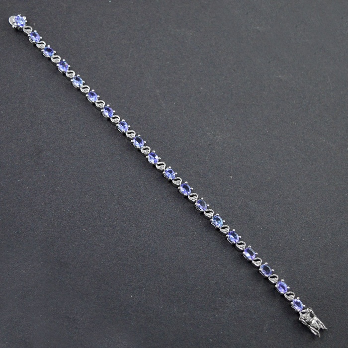 Natural Tenzanite,Diamond 925 Sterling Silver Bracelet | Save 33% - Rajasthan Living 7