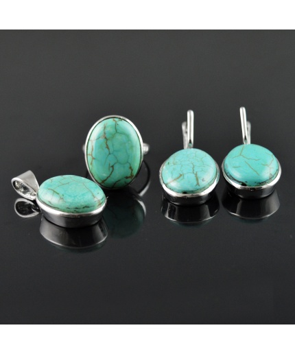 Natural Turquoise 925 Sterling Silver Ring Set | Save 33% - Rajasthan Living