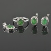 Natural Emerald, Zircon 925 Sterling Silver Ring Set | Save 33% - Rajasthan Living 9