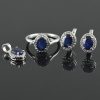 Natural Deffuse Sapphire/Zircon 925 Sterling Silver Ring Set | Save 33% - Rajasthan Living 12