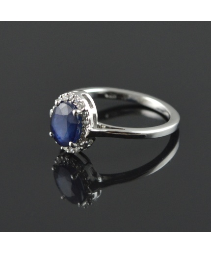 Natural Deffuse Sapphire/Zircon 925 Sterling Silver Ring Set | Save 33% - Rajasthan Living 3