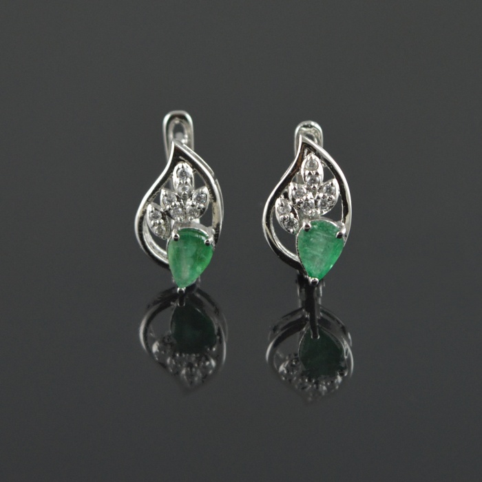 Natural Emerald, Zircon 925 Sterling Silver Ring Set | Save 33% - Rajasthan Living 6