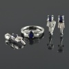 Natural Sapphire/Zircon 925 Sterling Silver Ring Set | Save 33% - Rajasthan Living 12