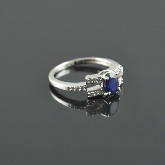 Natural Sapphire/Zircon 925 Sterling Silver Ring Set | Save 33% - Rajasthan Living 7