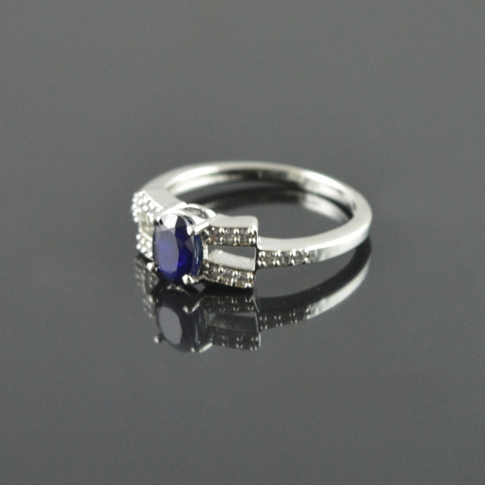 Natural Sapphire/Zircon 925 Sterling Silver Ring Set | Save 33% - Rajasthan Living 6