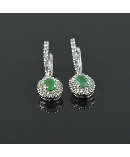Natural Emerald, Zircon 925 Sterling Silver Ring Set | Save 33% - Rajasthan Living 3