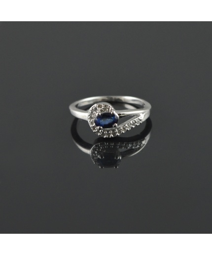 Natural Deffuse Sapphire/Zircon 925 Sterling Silver Ring Set | Save 33% - Rajasthan Living 3