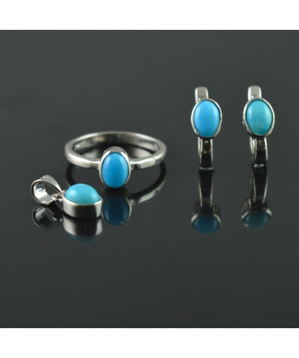 Natural Turquoise 925 Sterling Silver Ring Set | Save 33% - Rajasthan Living