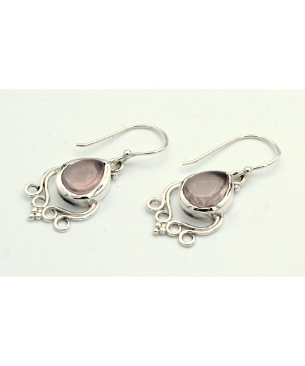 925 Sterling Silver Rose Quartz Earring | Save 33% - Rajasthan Living