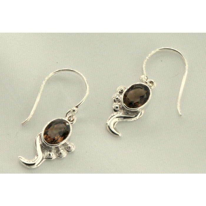 925 Sterling Silver Smokey Topaz Earring | Save 33% - Rajasthan Living 8