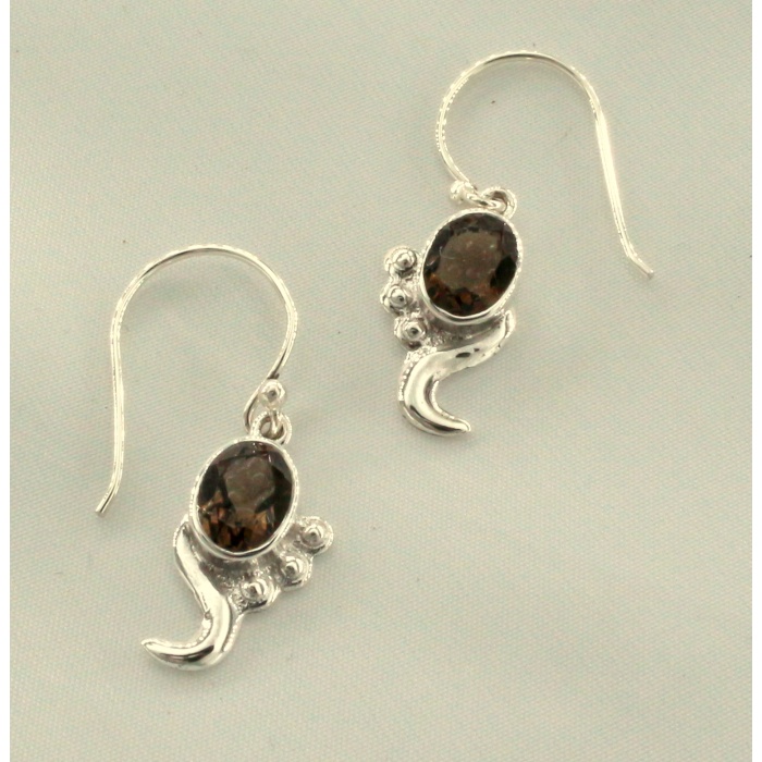 925 Sterling Silver Smokey Topaz Earring | Save 33% - Rajasthan Living 7