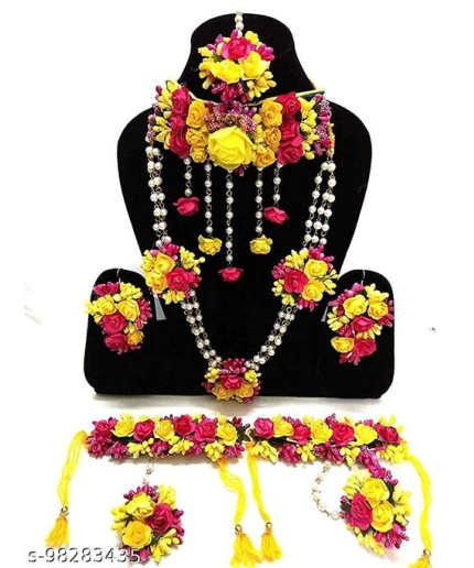 Flower Jewellery For Haldi Customised Jewellery | Save 33% - Rajasthan Living