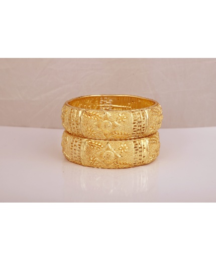 Brass Gold-Plated Bangle Set – Pack of 2 | Save 33% - Rajasthan Living