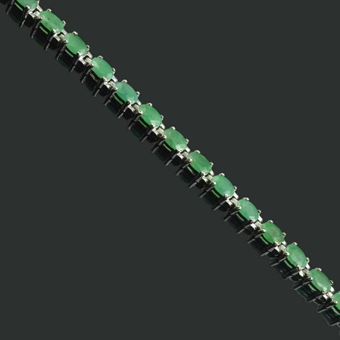 5×3-mm-Oval-Natural-Green-Emerald-Gemstone-925-Sterling-Silver-Tennis-Bracelet | Save 33% - Rajasthan Living 7