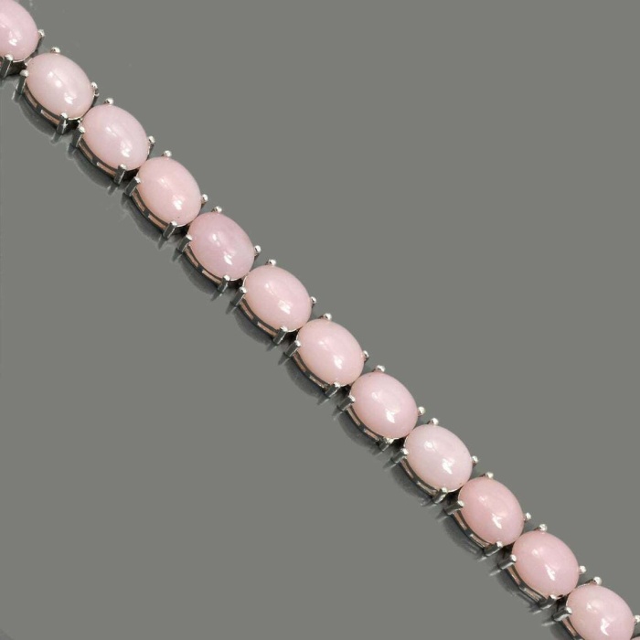 925-Silver-Bracelet-Natural-Opaque-Pink-Opal-Bracelet-Opaque-Pink-Opal-Oval | Save 33% - Rajasthan Living 9