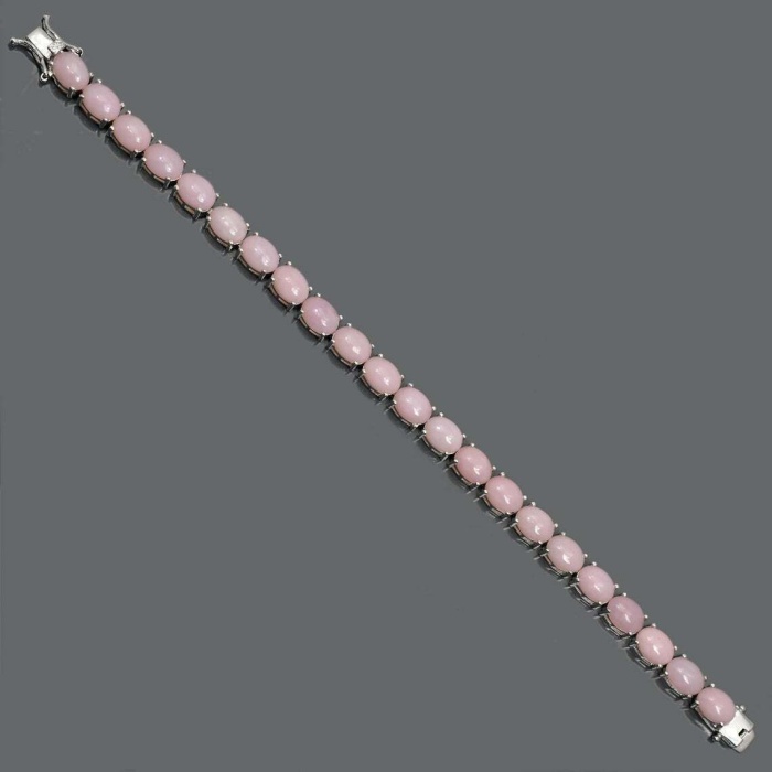 925-Silver-Bracelet-Natural-Opaque-Pink-Opal-Bracelet-Opaque-Pink-Opal-Oval | Save 33% - Rajasthan Living 7