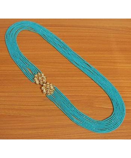 Long Multi Strand Turquoise Colour Necklace , Unique Necklace, Designer Inspired Turquoise Colour Necklace, Multi Strand | Save 33% - Rajasthan Living