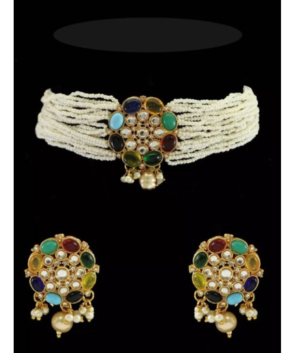Indian Kundan Choker/ Indian Jewelry/ Indian Necklace/ Indian Choker/ Indian Wedding Necklace Set/ Ad Jewellery / cz Jewellery / Diwali Sale | Save 33% - Rajasthan Living