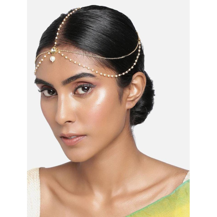 Indian Maangtikka /Kundan Maangtikka /Pearls Mang Tikka/Gold-Plated Maang Tikka /Bridal Maangtikka/Matha Patti/ Nethi Chutti/Wedding Jewelry | Save 33% - Rajasthan Living 5