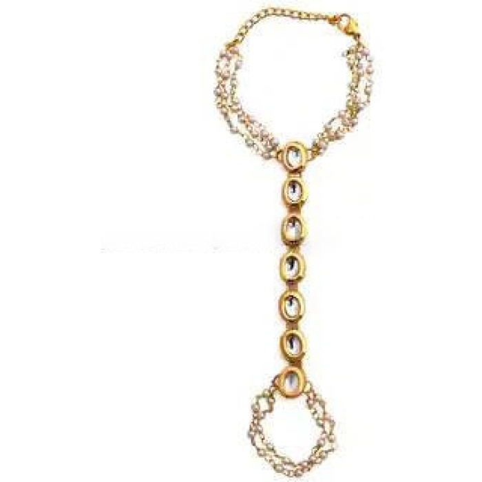 Kundan Bracelet/ Polki Haath Phool /hath Panja/ Adjustable Bracelet/ Finger Bracelet /indian Bridal Jewellery/ Hand Harness /dulhan Barclet | Save 33% - Rajasthan Living 7
