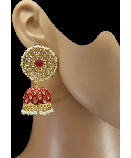 Kundan Earrings Jewelry Set, Designer Minakari Beads Earrings, South Indian Earrings, Punjabi Earrings, Pakistani Set, Bridesmaid Earrings | Save 33% - Rajasthan Living 3
