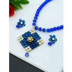 Indian Necklace Set With Unique Blue Colour and a Earring Pair, Jewelry Set/indian Jewelry/wedding Jewelry for Girls and Woman | Save 33% - Rajasthan Living 11