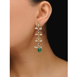 Gold Kundan Earrings, White Cherry Blossom Earrings, Sakura Earrings, Bridal Earrings, Flower Dangle Earrings, Botanical Earrings, Flower | Save 33% - Rajasthan Living 8
